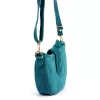 Luka 26-102 türkizkék velúr bőr női oldaltáska 26 x 16 x 7 cm