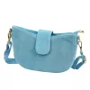 Luka 26-102 kék velúr bőr női oldaltáska 26 x 16 x 7 cm