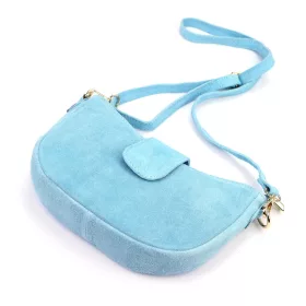 Luka 26-102 kék velúr bőr női oldaltáska 26 x 16 x 7 cm