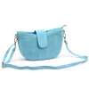 Luka 26-102 kék velúr bőr női oldaltáska 26 x 16 x 7 cm