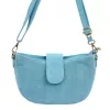 Luka 26-102 kék velúr bőr női oldaltáska 26 x 16 x 7 cm