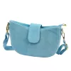 Luka 26-102 kék velúr bőr női oldaltáska 26 x 16 x 7 cm