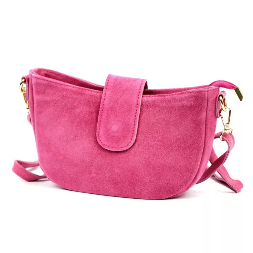 Luka 26-102 rózsaszín velúr bőr női oldaltáska 26 x 16 x 7 cm