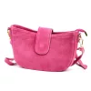 Luka 26-102 rózsaszín velúr bőr női oldaltáska 26 x 16 x 7 cm