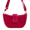 Luka 26-102 magenta velúr bőr női oldaltáska 26 x 16 x 7 cm