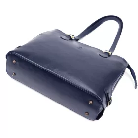   Florence 14 sötétkék női bőr válltáska, shopper 40 x 28 x 12 cm