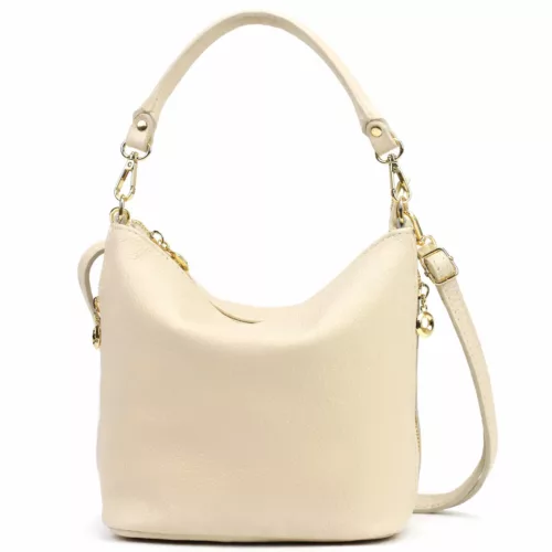 Patrizia 419-040 bézs női bőr válltáska, oldalpánttal 24 x 20 x 13 cm