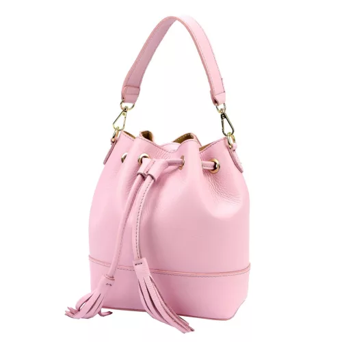 Luka 26-114 rózsaszín női bőr kézitáska 19 x 23 x 13 cm