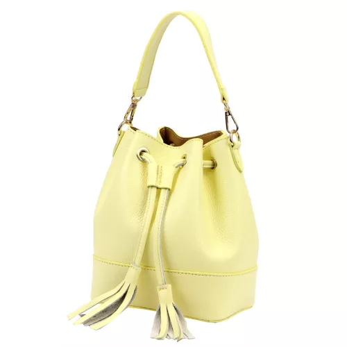 Luka 26-114 halvány sárga női bőr kézitáska 19 x 23 x 13 cm