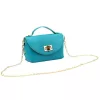 Luka 26-106 türkizkék női bőr kisméretű kézitáska, crossbody 19 x 13 x 9 cm