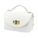 Luka 26-106 fehér női bőr kisméretű kézitáska, crossbody 19 x 13 x 9 cm