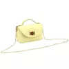 Luka 26-106 halvány sárga női bőr kisméretű kézitáska, crossbody 19 x 13 x 9 cm