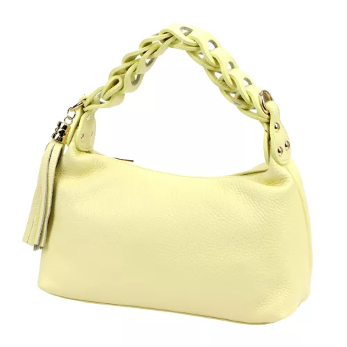 Luka 26-032 halvány sárga női bőr válltáska 27 x 17 x 12 cm