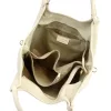 Luka 26-031 bézs női bőr válltáska, oldalpánttal 42 x 26 x 13 cm
