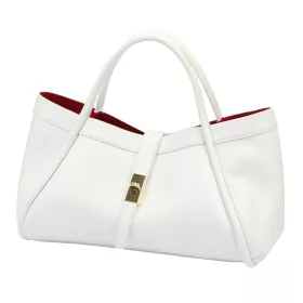   Camilla PREMIUM 10.012 fehér női bőr kézitáska 36 x 22 x 18 cm
