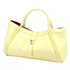   Camilla PREMIUM 10.012 halvány sárga női bőr kézitáska 36 x 22 x 18 cm