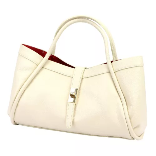 Camilla PREMIUM 10.012 bézs női bőr kézitáska 36 x 22 x 18 cm