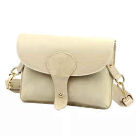   Luka 26-100 D bézs női bőr oldaltáska, crossbody 24.5 x 18 x 6 cm