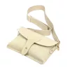 Luka 26-100 D bézs női bőr oldaltáska, crossbody 24.5 x 18 x 6 cm