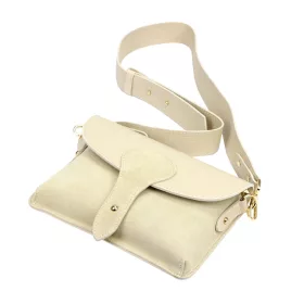   Luka 26-100 D bézs női bőr oldaltáska, crossbody 24.5 x 18 x 6 cm