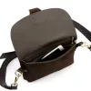 Luka 26-100 D sötétbarna női bőr oldaltáska, crossbody 24.5 x 18 x 6 cm