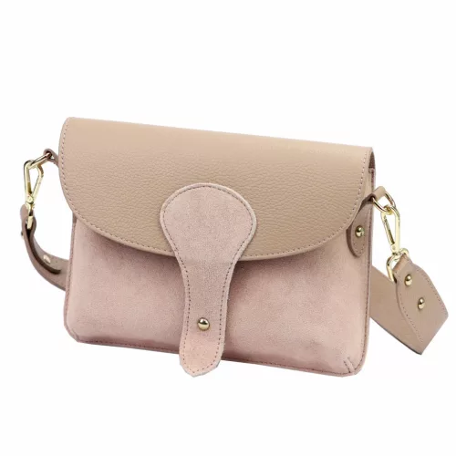 Luka 26-100 D rózsaszín női bőr oldaltáska, crossbody 24.5 x 18 x 6 cm