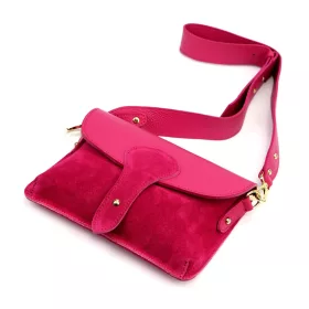   Luka 26-100 D magenta női bőr oldaltáska, crossbody 24.5 x 18 x 6 cm