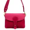 Luka 26-100 D magenta női bőr oldaltáska, crossbody 24.5 x 18 x 6 cm