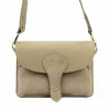 Luka 26-100 D taupe női bőr oldaltáska, crossbody 24.5 x 18 x 6 cm