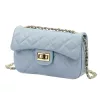 Luka 20-042 bőr, női babakék színű oldaltáska 21.5 x 14 x 8.5 cm