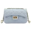 Luka 20-042 bőr, női babakék színű oldaltáska 21.5 x 14 x 8.5 cm