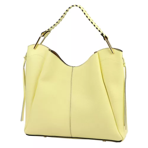 Luka 26-080 halvány sárga női bőr válltáska 39 x 37 x 13 cm