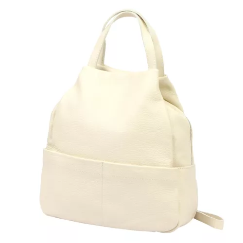 Luka 24-070 DOLLARO krém női marhabőr hátizsák 30 x 30 x 16 cm