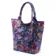 Luka 26-026 MOT kék pillangó mintás női bőr válltáska, shopper 40 x 35 x 18 cm
