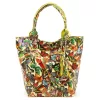Luka 26-026 MOT sárga pillangó mintás női bőr válltáska, shopper 40 x 35 x 18 cm