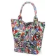 Luka 26-026 MOT babakék pillangó mintás női bőr válltáska, shopper 40 x 35 x 18 cm
