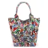 Luka 26-026 MOT babakék pillangó mintás női bőr válltáska, shopper 40 x 35 x 18 cm