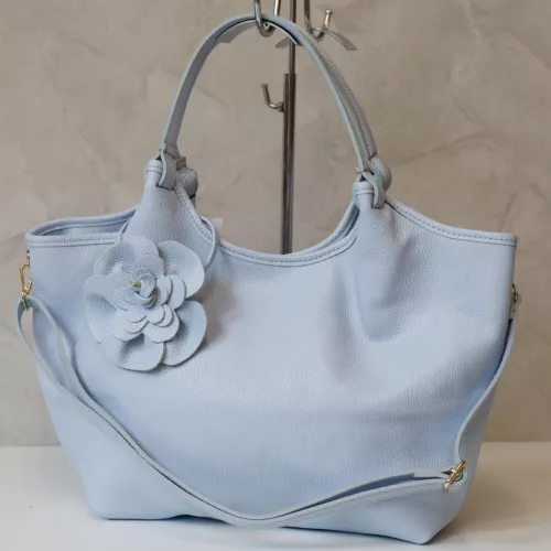 Luka 26-031 babakék női bőr válltáska, shopper 42 x 26 x 13 cm