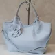 Luka 26-031 babakék női bőr válltáska, shopper 42 x 26 x 13 cm