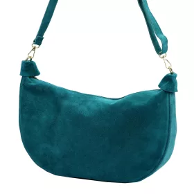 Luka 26-115 petrolkék női bőr válltáska 40 x 26 x 11 cm