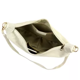   Luka 26-115 bézs női velúr bőr válltáska 40 x 26 x 11 cm