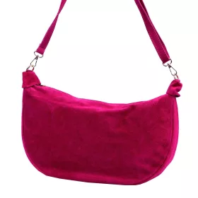   Luka 26-115 magenta női velúr bőr válltáska 40 x 26 x 11 cm