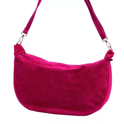 Luka 26-115 magenta női velúr bőr válltáska 40 x 26 x 11 cm