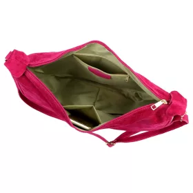   Luka 26-115 magenta női velúr bőr válltáska 40 x 26 x 11 cm