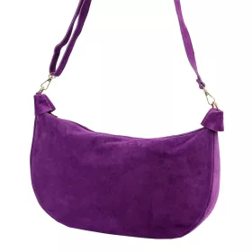   Luka 26-115 lila női velúr bőr válltáska 40 x 26 x 11 cm