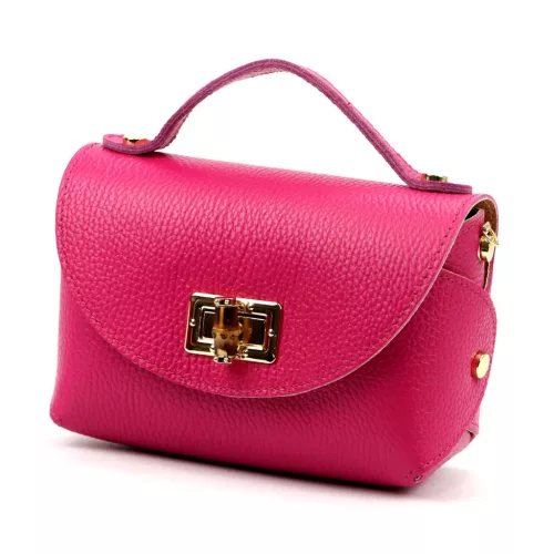 Luka 26-106 D magenta női bőr kézitáska, válltáska 19 x 13 x 9 cm