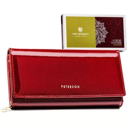 Peterson PTN 42106-SBR piros női marhabőr pénztárca