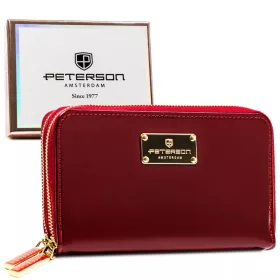 Peterson PTN 007-BC piros női rostbőr pénztárca
