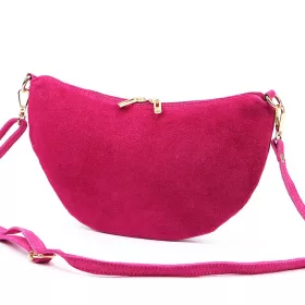   Luka 26-128 magenta női velúr bőr oldaltáska, crossbody 30 x 17 x 5 cm