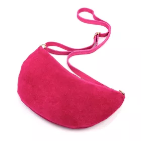   Luka 26-128 magenta női velúr bőr oldaltáska, crossbody 30 x 17 x 5 cm